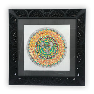 Elephant "The New Beginning" Watercolor Print in Laser Cut Frame