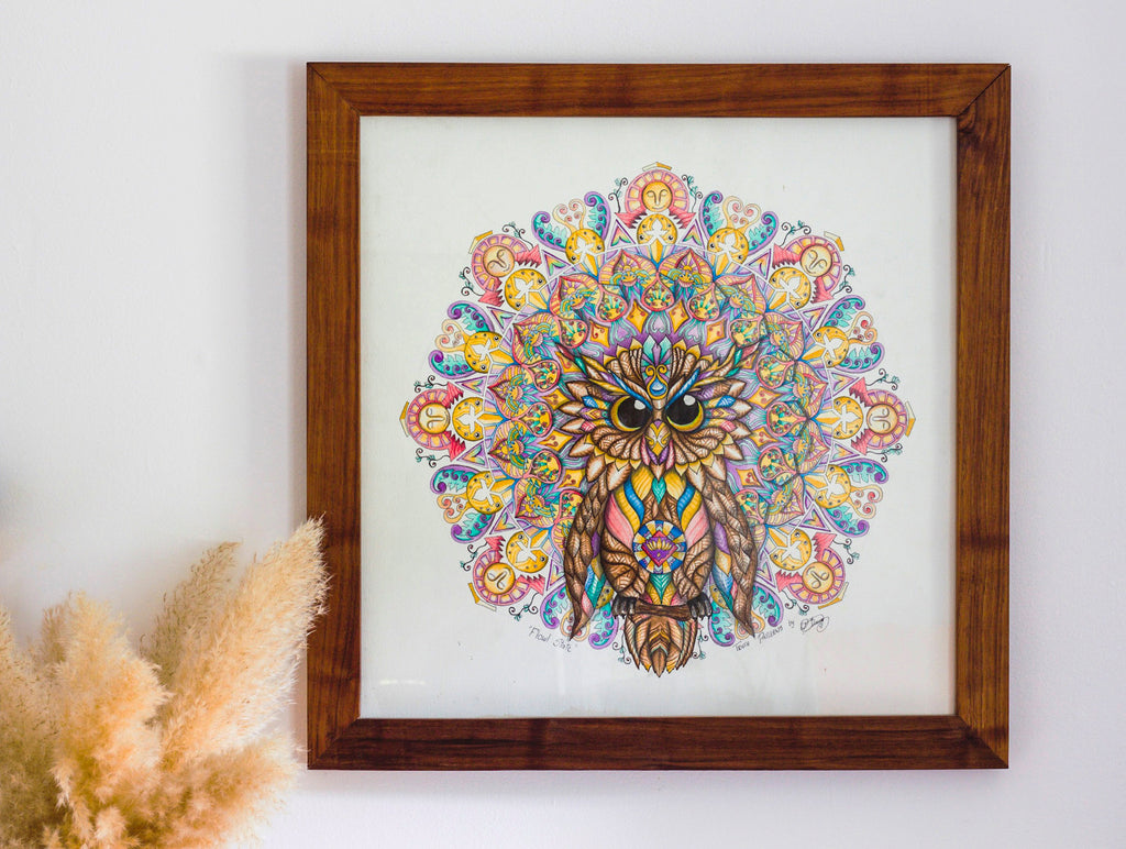 Owl "Flowl State" Original Watercolor Painting