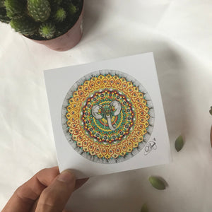 Elephant Watercolor Mandala Print