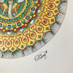 Elephant Watercolor Mandala Print
