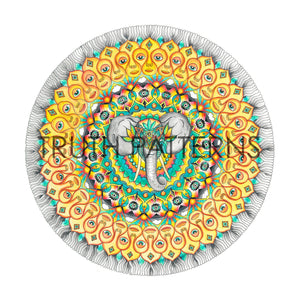 Elephant Watercolor Mandala Print