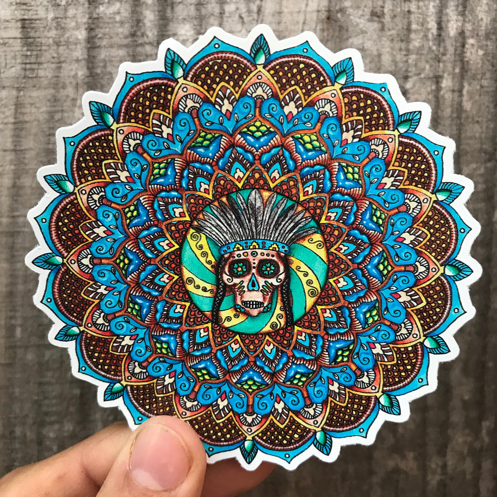 Shaman Sugar Skull Mandala Sticker