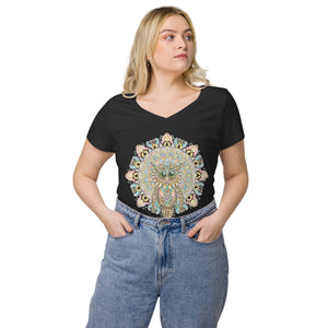 Owl Women’s fitted v-neck t-shirt