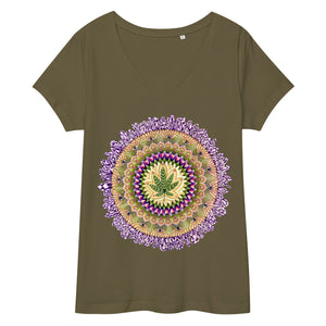 Leaf Peep Women’s fitted v-neck t-shirt